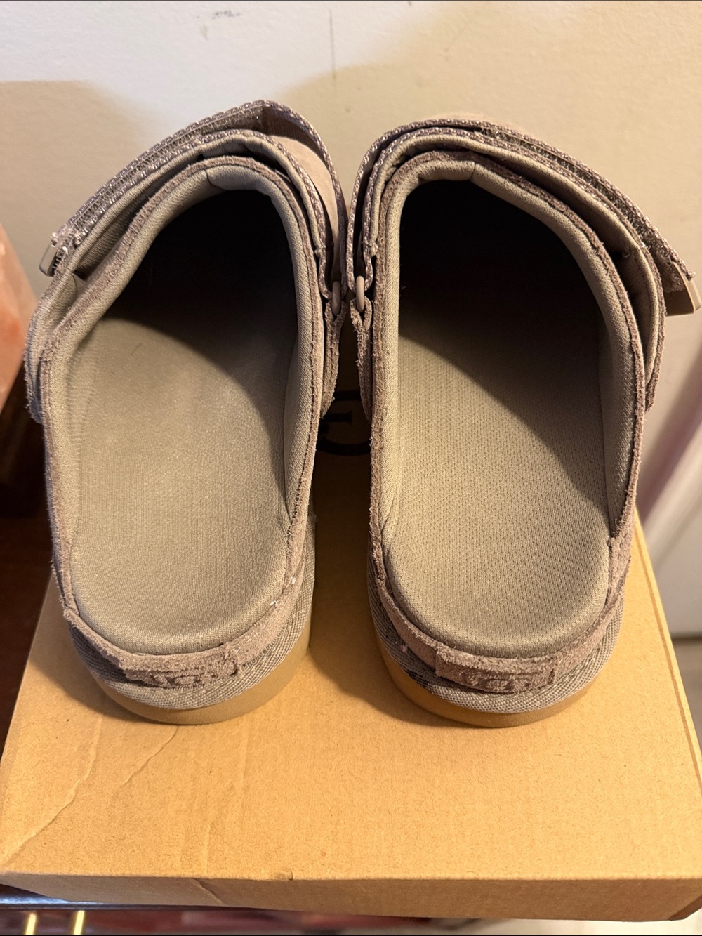 UGG Women's Taupe Suede Clog Mules - Picture 3 of 3